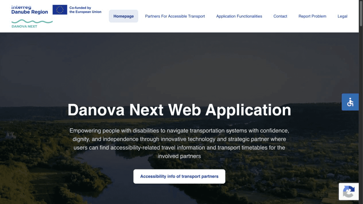 DANOVA NEXT web application homepage, co-funded by the European Union through the Interreg Danube Region Programme